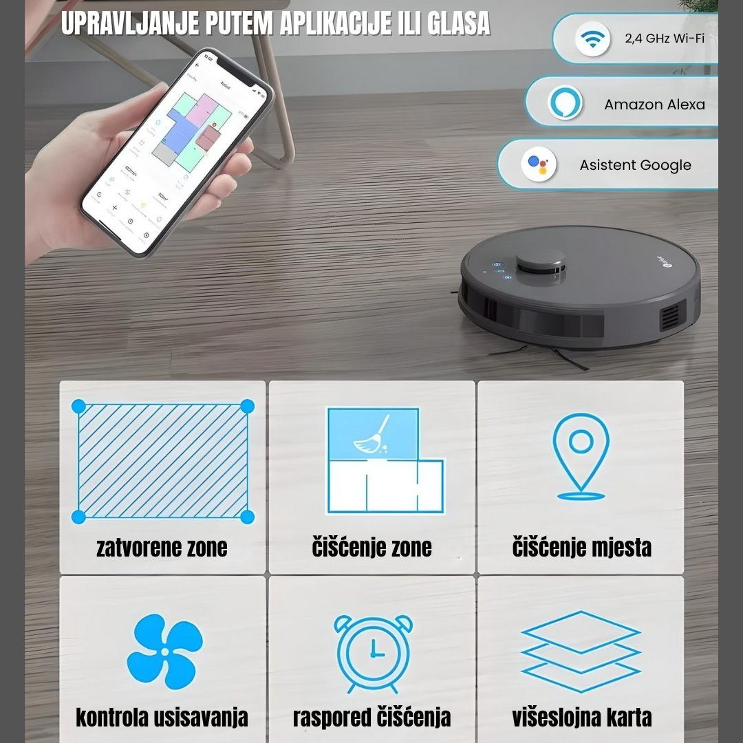 CleanPro™ 3-u-1 pametni robotski usisavač