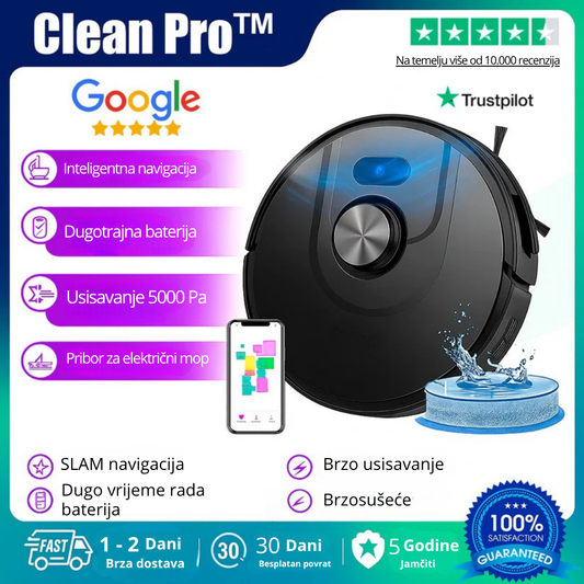 CleanPro™ 3-u-1 pametni robotski usisavač